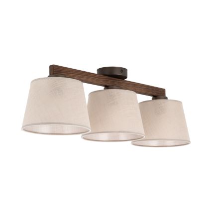 BRILAGI - LED virsmas montējamā griestu lampa LATTE 3xE27/15W/230V priede/bēšs