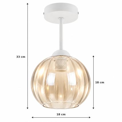 BRILAGI - LED virsmas piestiprināma griestu lampa RETRO GLASS 1xE27/60W/230V Ø 18 cm balta / dūmaina bēša