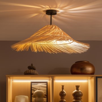 Brilagi - LED virsmas montējama griestu lustra CERIA BOHO 1xE27/60W/230V Ø 70 cm melna/bēša