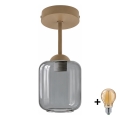 BRILAGI - LED virsmas montējamā lustra RETRO GLASS 1xE27/60W/230V Ø 14 cm bēša/dūmakaina pelēka