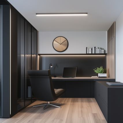 Brilagi - LED Griestu virsmas gaismeklis FULLDAY LED/20/30/40W/230V 2700/4000/6000K 120 cm UGR19 melns