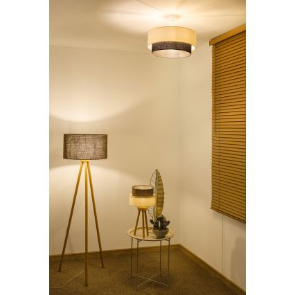 Brilagi - LED virsmas montējams griestu lustrs BOHO STILS 1xE27/15W/230V Ø 40 cm krēmkrāsa/brūna