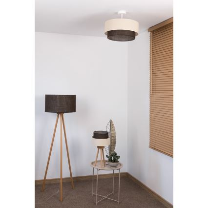 Brilagi - LED virsmas montējams griestu lustrs BOHO STILS 1xE27/15W/230V Ø 40 cm krēmkrāsa/brūna