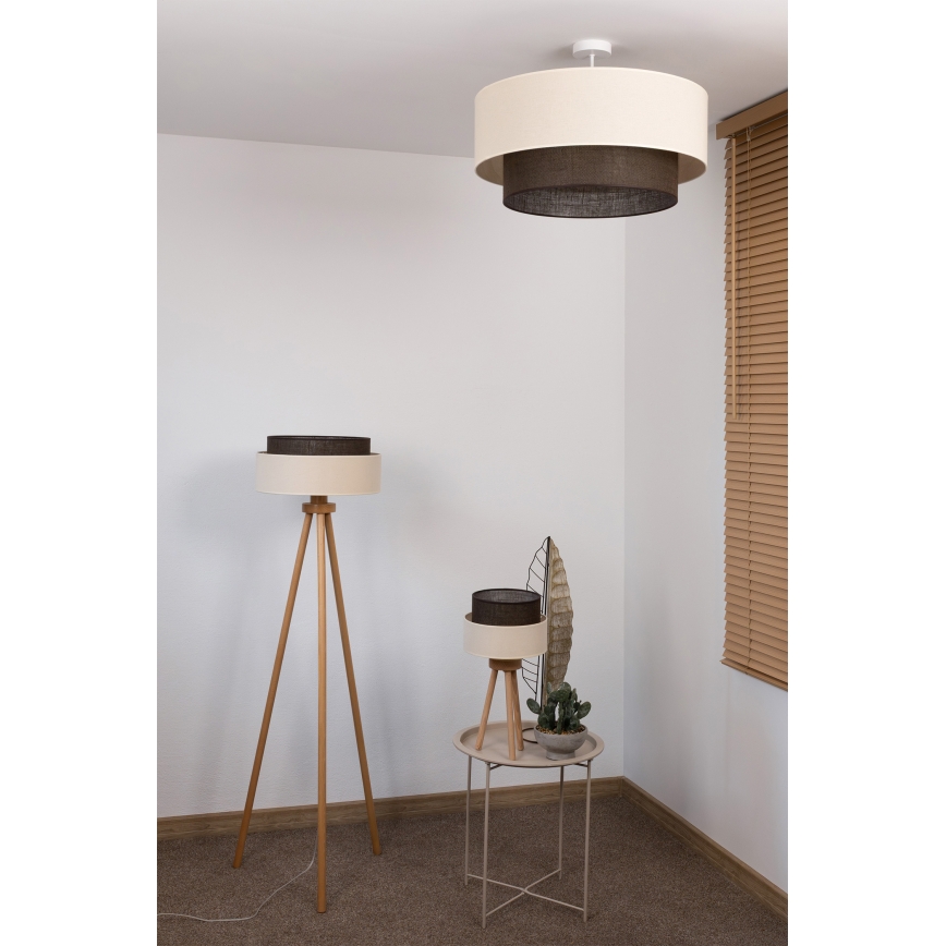 Brilagi - LED virsmas montēta griestu lustra BOHO STYLE 3xE27/15W/230V Ø 60 cm krēmkrāsas/brūna