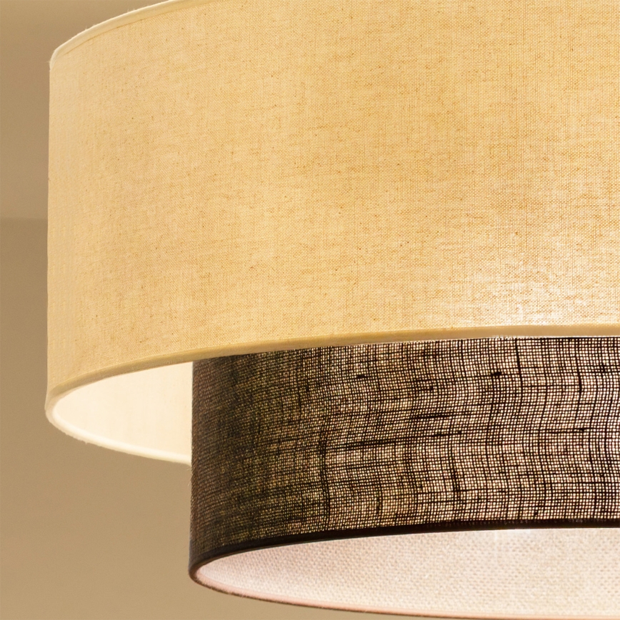 Brilagi - LED virsmas montēta griestu lustra BOHO STYLE 3xE27/15W/230V Ø 60 cm krēmkrāsas/brūna