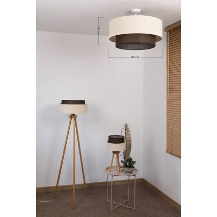 Brilagi - LED virsmas montēta griestu lustra BOHO STYLE 3xE27/15W/230V Ø 60 cm krēmkrāsas/brūna