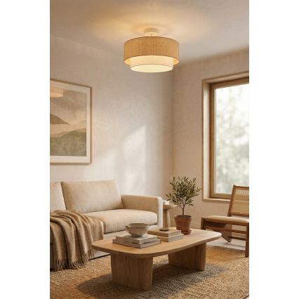 Brilagi - LED virsmas piestiprināma griestu lampa BOHO ECO 1xE27/10W/230V Ø 40 cm bēša/krēmkrāsa