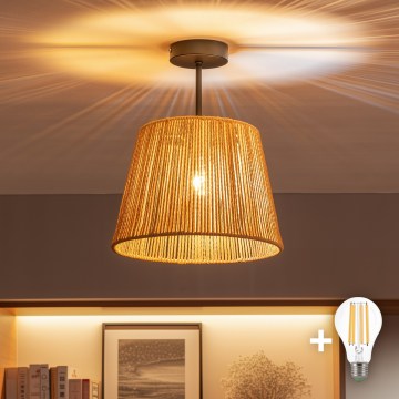 Brilagi - LED virsmas piestiprināmā griestu lampa CERIA BOHO 1xE27/60W/230V Ø 28 cm melna/brūna