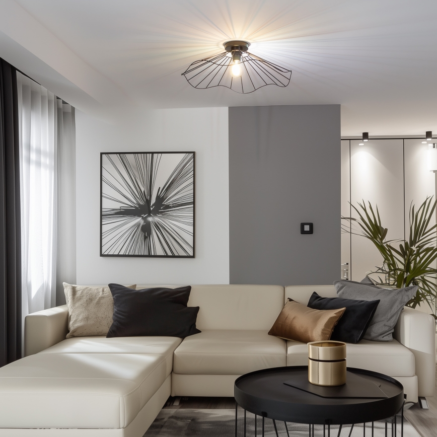 Brilagi - LED virsmas piestiprināma griestu lampa CERIA WIRE 1xE27/40W/230V Ø 60 cm, melna