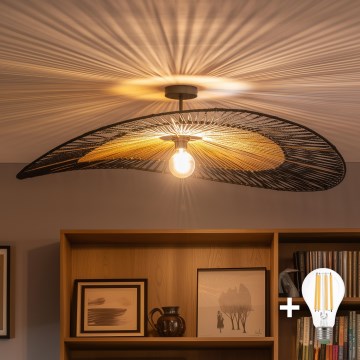 Brilagi - LED virsmas piestiprināma griestu lustra CERIA BOHO 1xE27/60W/230V Ø 100 cm melna/brūna