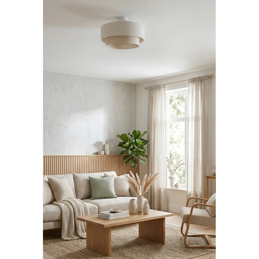 Brilagi - LED virsmas piestiprināma lustra BOHO ECO 1xE27/10W/230V Ø 40 cm krēmkrāsas