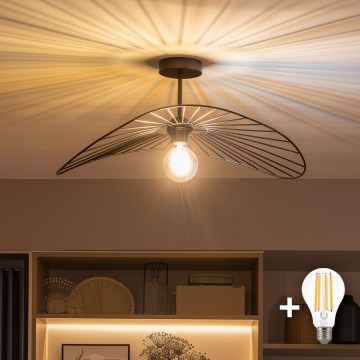 Brilagi - LED virsmas piestiprināma lustra CERIA WIRE 1xE27/60W/230V 40x56 cm melna