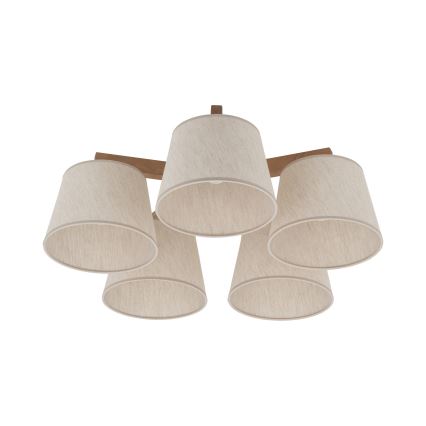 BRILAGI - LED virsmas piestiprināma lustra LATTE SABIA 5xE27/15W/230V priede/krēmkrāsa