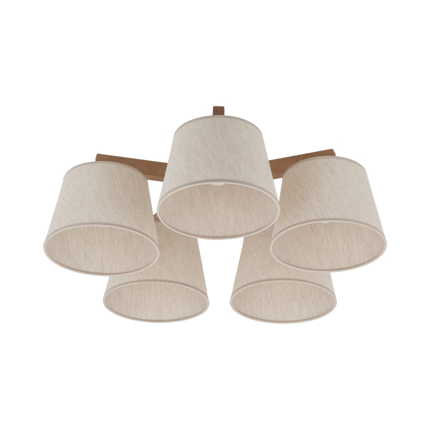 BRILAGI - LED virsmas piestiprināma lustra LATTE SABIA 5xE27/15W/230V priede/krēmkrāsa