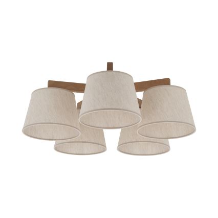 BRILAGI - LED virsmas piestiprināma lustra LATTE SABIA 5xE27/15W/230V priede/krēmkrāsa