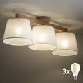 BRILAGI - LED virsmas piestiprināms lustrs LATTE SABIA 3xE27/15W/230V priede/balts