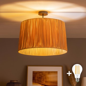 Brilagi - LED virsmas stiprināma griestu lustra CERIA BOHO 1xE27/60W/230V Ø 50 cm melna/rafija
