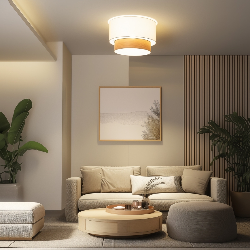 Brilagi - LED virsmas uzstādāma griestu lampa CERIA 1xE27/40W/230V Ø 50 cm balta/bēša