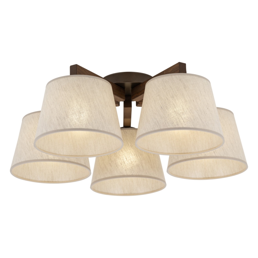 BRILAGI - LED virsmas uzstādāma lustra LATTE 5xE27/15W/230V priede/krēmkrāsa