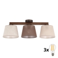BRILAGI - LED virsmas uzstādāms griestu lustrs LATTE SABIA 3xE27/15W/230V priede/mix