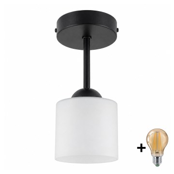 BRILAGI - LED Virsmontējama griestu lampa RETRO GLASS 1xE27/60W/230V Ø 10 cm melna/balta