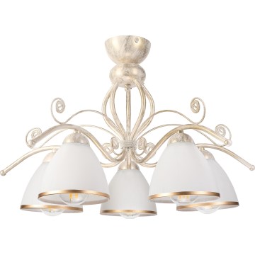 Brilagi - LED virsmontēta griestu lustra ANTICO 5xE27/60W/230V 3000K balta patina