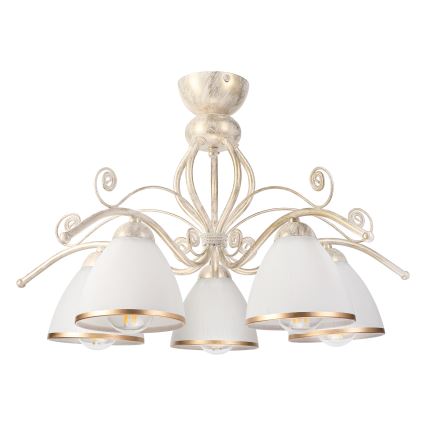 Brilagi - LED virsmontēta griestu lustra ANTICO 5xE27/60W/230V 3000K balta patina