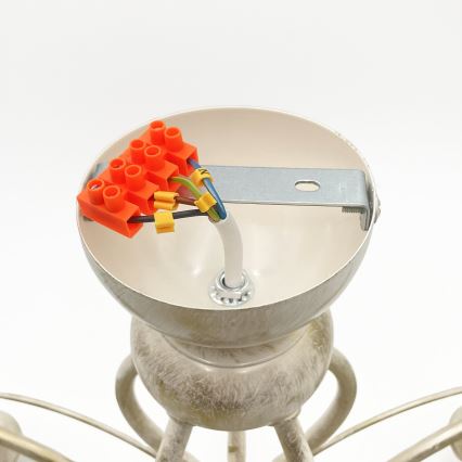 Brilagi - LED virsmontēta griestu lustra ANTICO 5xE27/60W/230V 3000K balta patina