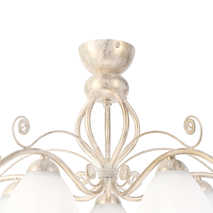 Brilagi - LED virsmontēta griestu lustra ANTICO 5xE27/60W/230V 3000K balta patina