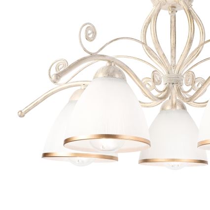 Brilagi - LED virsmontēta griestu lustra ANTICO 5xE27/60W/230V 3000K balta patina