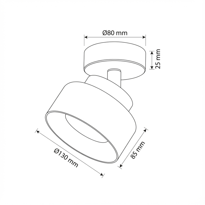 Brilagi - LED Virziena gaismeklis AURA LUX 1xGX53/30W/230V Ø 13 cm melns/dūmains