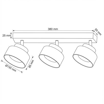 Brilagi - LED Virziena gaismeklis AURA LUX 3xGX53/30W/230V melna/dūmakaina