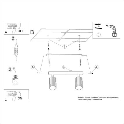 Brilagi - LED virziena gaismeklis CRESTO 2xGU10/10W/230V melns