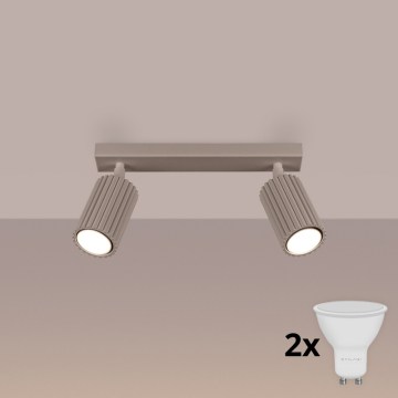 Brilagi - LED virziena gaismeklis CRESTO 2xGU10/10W/230V taupe