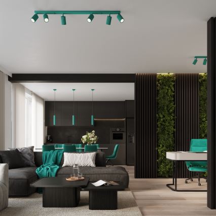 Brilagi - LED virziena gaismeklis CRESTO 4xGU10/10W/230V tirkīza