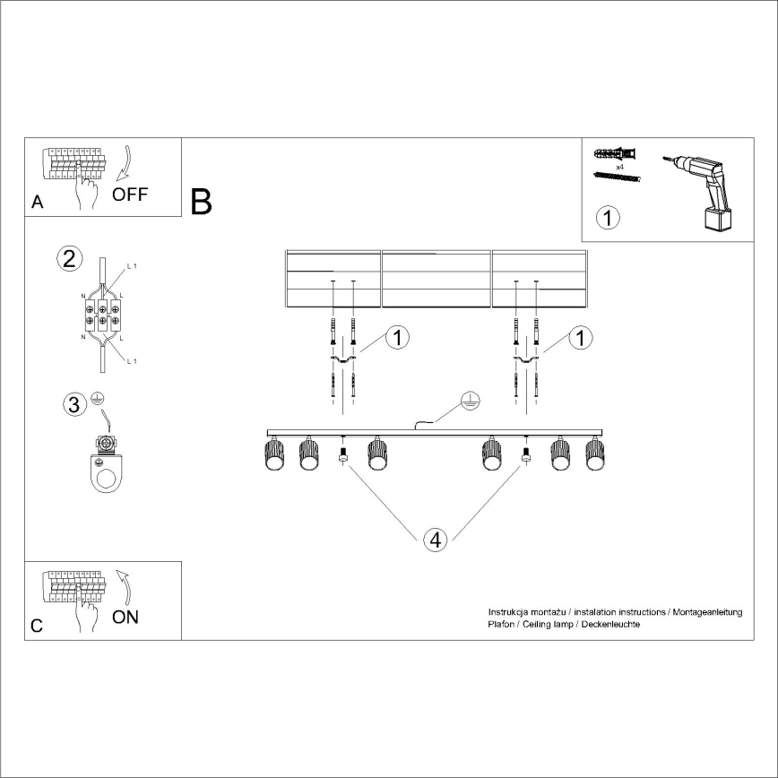 Brilagi - LED virziena gaismeklis CRESTO 6xGU10/10W/230V balts