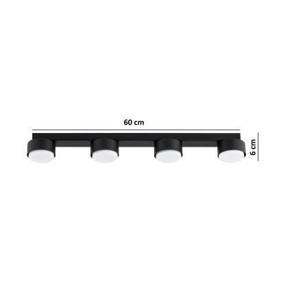 Brilagi - LED virziena gaismeklis MONO 4xGX53/12W/230V melns