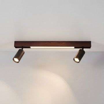 BRILAGI - LED virziena gaismeklis SELE 2xGU10/30W/230V + LED/15W melns/ķiršu dekors