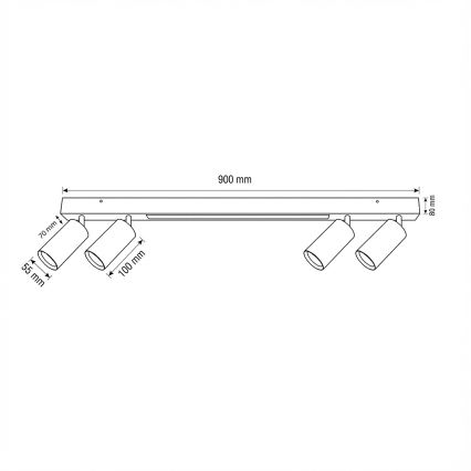 Brilagi - LED virziena gaismeklis SELE 4xGU10/30W/230V + LED/20W balts