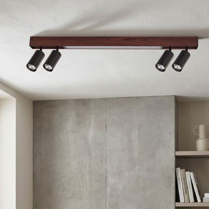 BRILAGI - LED virziena gaismeklis SELE 4xGU10/30W/230V + LED/20W melna/ķiršu dekors
