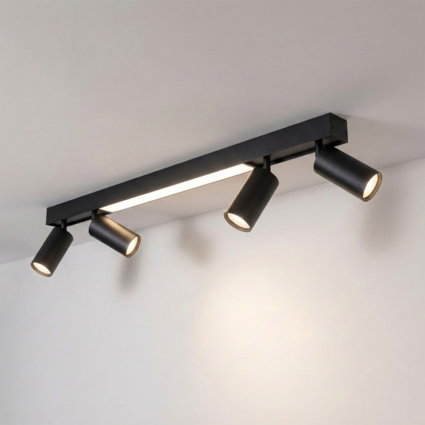 Brilagi - LED virziena gaismeklis SELE 4xGU10/30W/230V + LED/20W melns