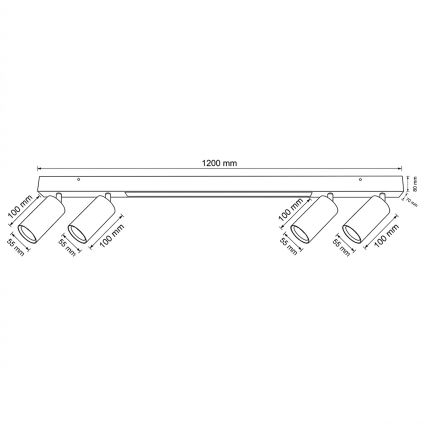 BRILAGI - LED virziena gaismeklis SELE 4xGU10/30W/230V + LED/25W balts/ozola dekors