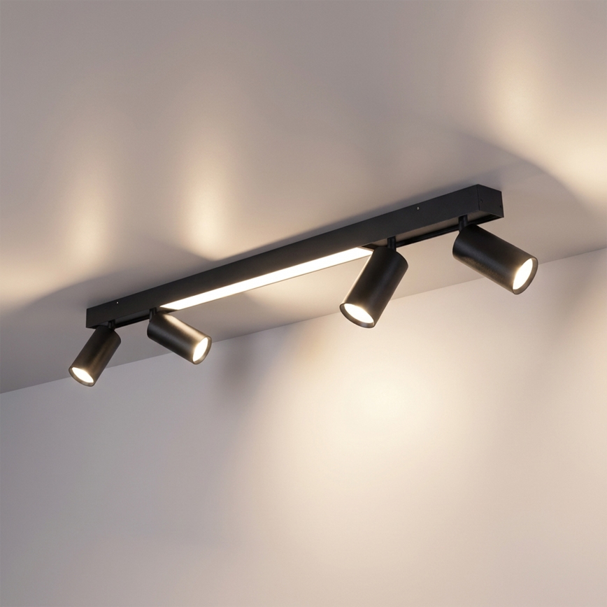 Brilagi - LED virziena gaismeklis SELE 4xGU10/30W/230V + LED/25W melns
