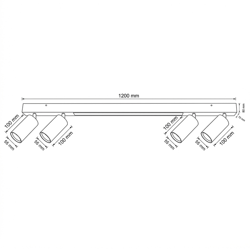Brilagi - LED virziena gaismeklis SELE 4xGU10/30W/230V + LED/25W melns
