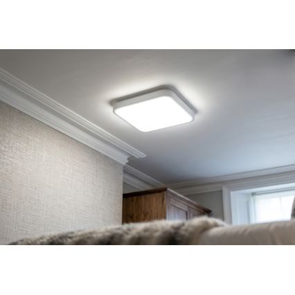 BRILAGI - LED vannas istabas griestu gaismeklis ar sensoru ZENNA LED/24W/230V 34,5x34,5 cm IP44 balts + tālvadība