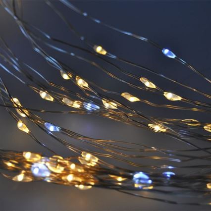 Brilagi - LED Ziemassvētku aizkars 300xLED/8 funkcijas/3xAA/USB 1,2m siltā baltā krāsā