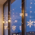 BRILAGI - LED Ziemassvētku aizkars 77xLED/3xAA/USB 3,8m sniegpārslas silti balta
