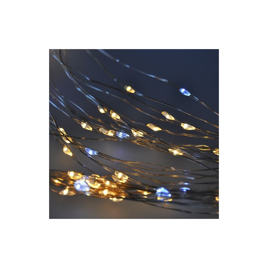 Brilagi - LED Ziemassvētku aizskars 300xLED/8 funkcijas/3xAA/USB 1,2m silti balts