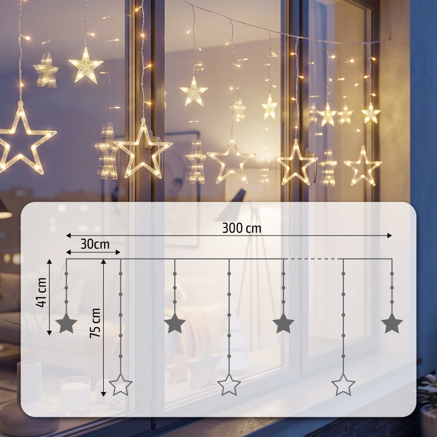 BRILAGI - LED Ziemassvētku āra aizskars 123xLED/3xAA/USB 3m IP44 silti balts