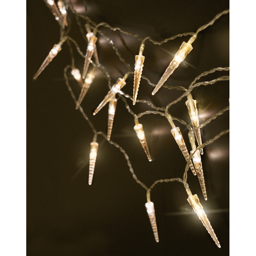 Brilagi - LED Ziemassvētku āra virtene 50xLED/8 funkcijas/3xAA 8m IP44 silti balta